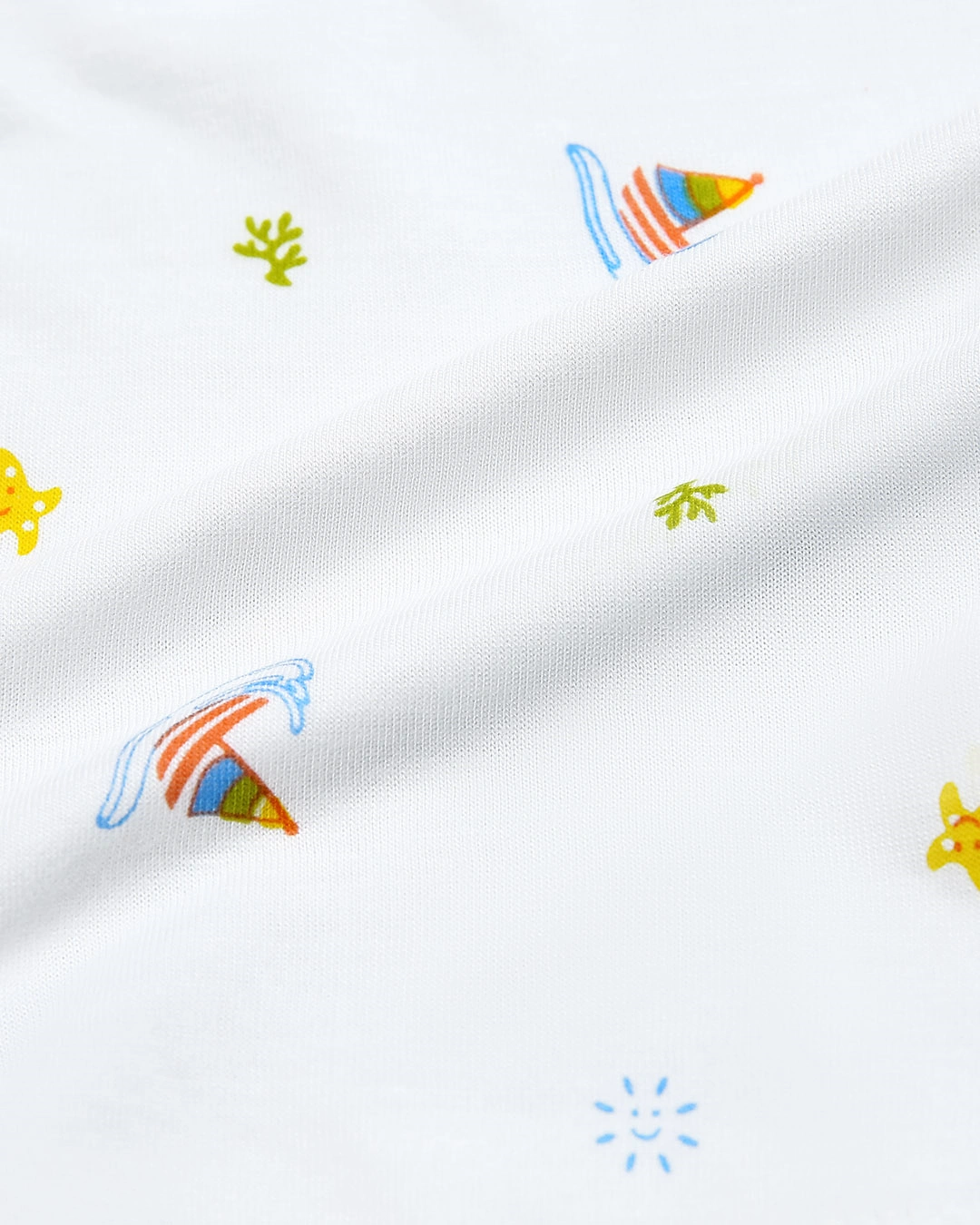 Áo tay ngắn in thuyền IQ Baby màu trắng 6