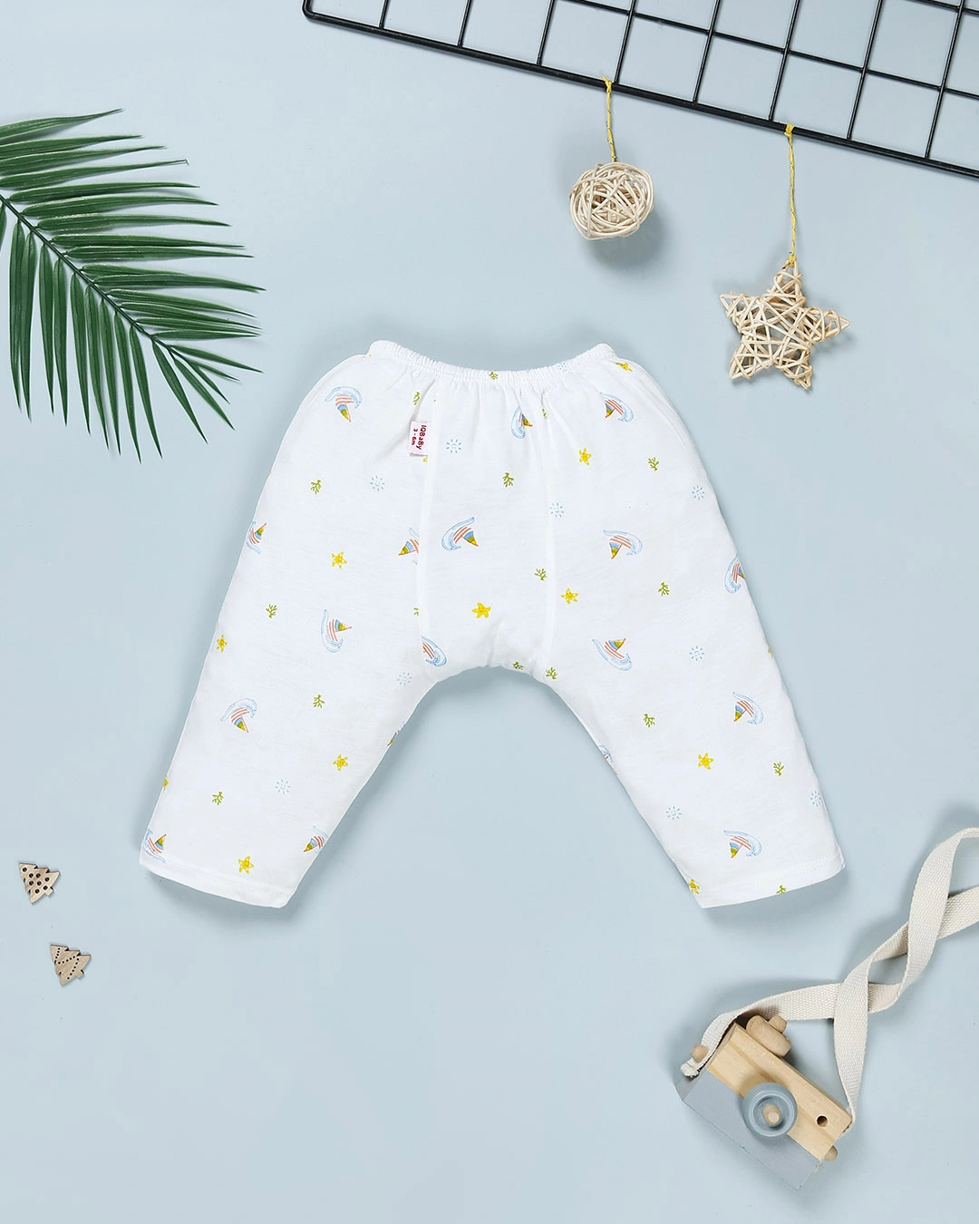 Quần dài in thuyền IQ Baby màu trắng 2
