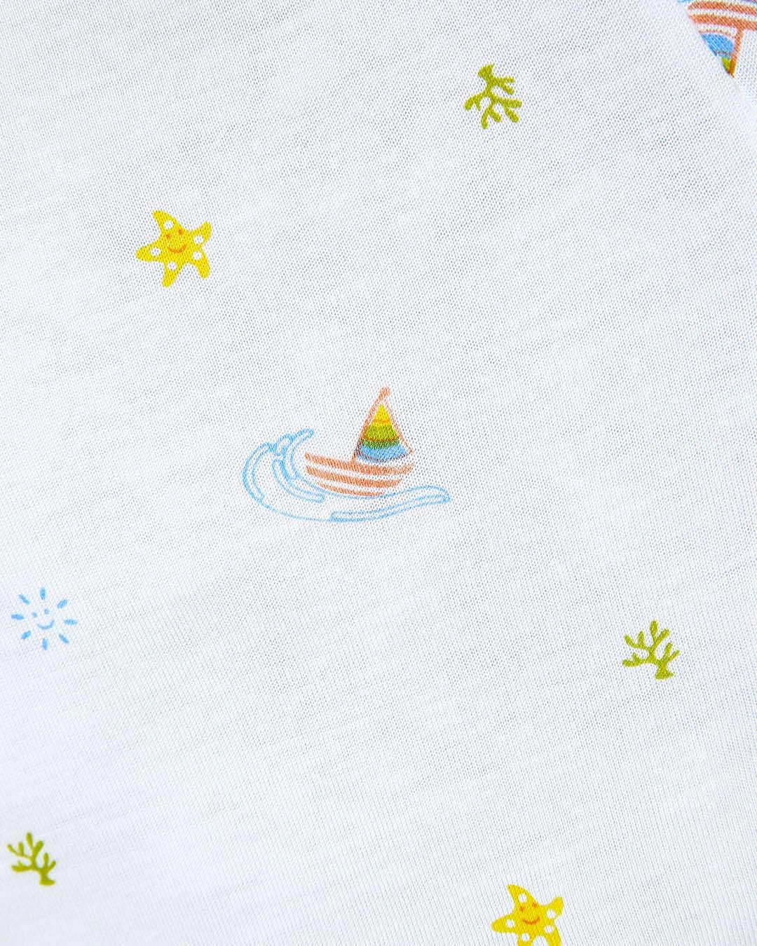 Quần dài in thuyền IQ Baby màu trắng 5