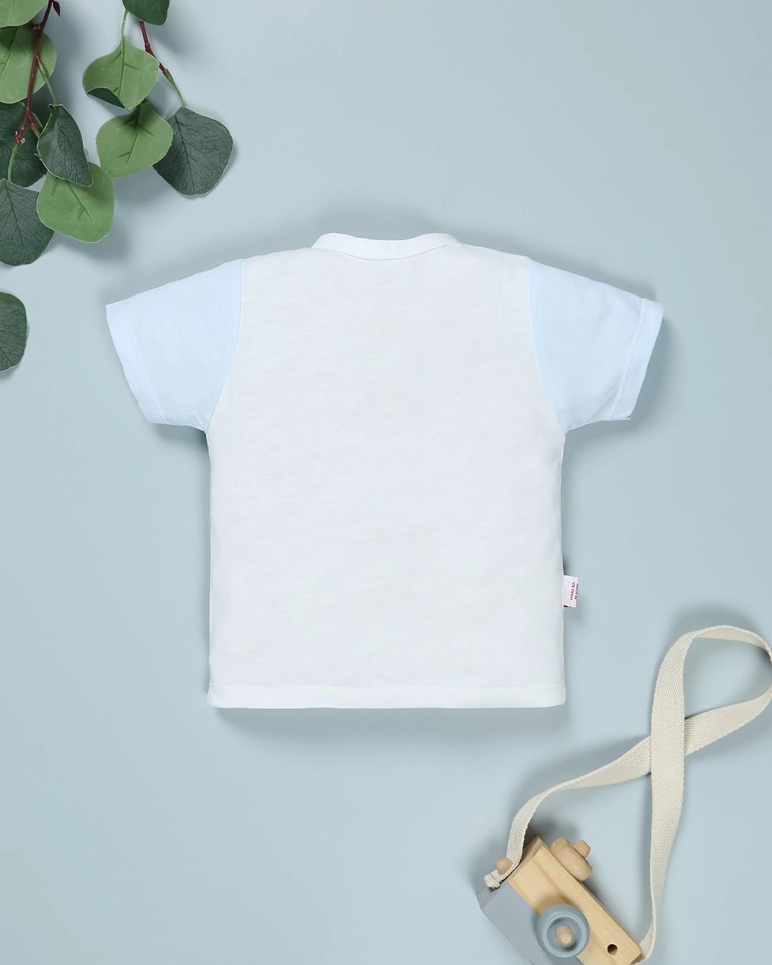 Áo tay ngắn in voi IQ Baby màu trắng - hồng 9