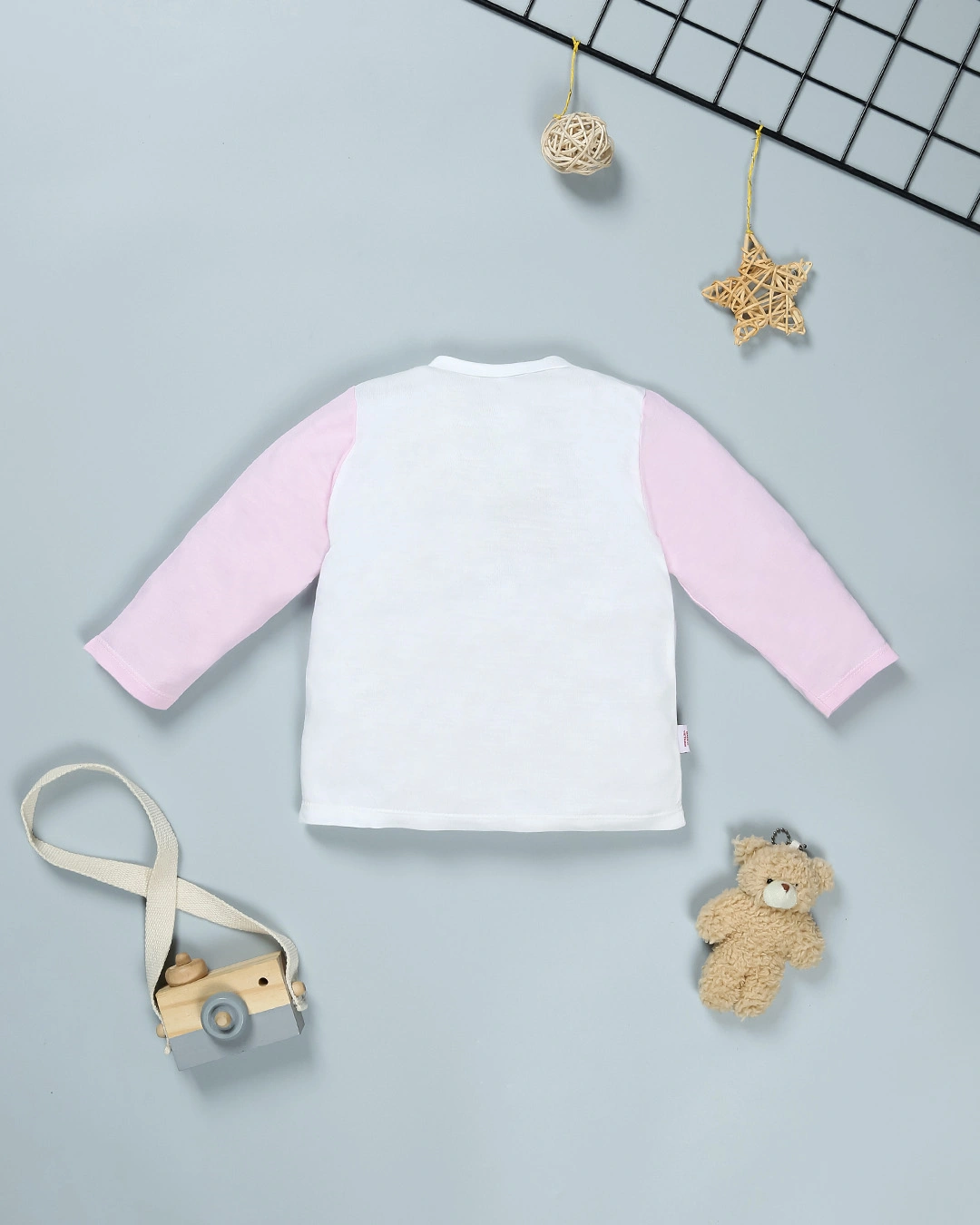 Áo tay dài in voi IQ Baby màu trắng - xanh dương 9