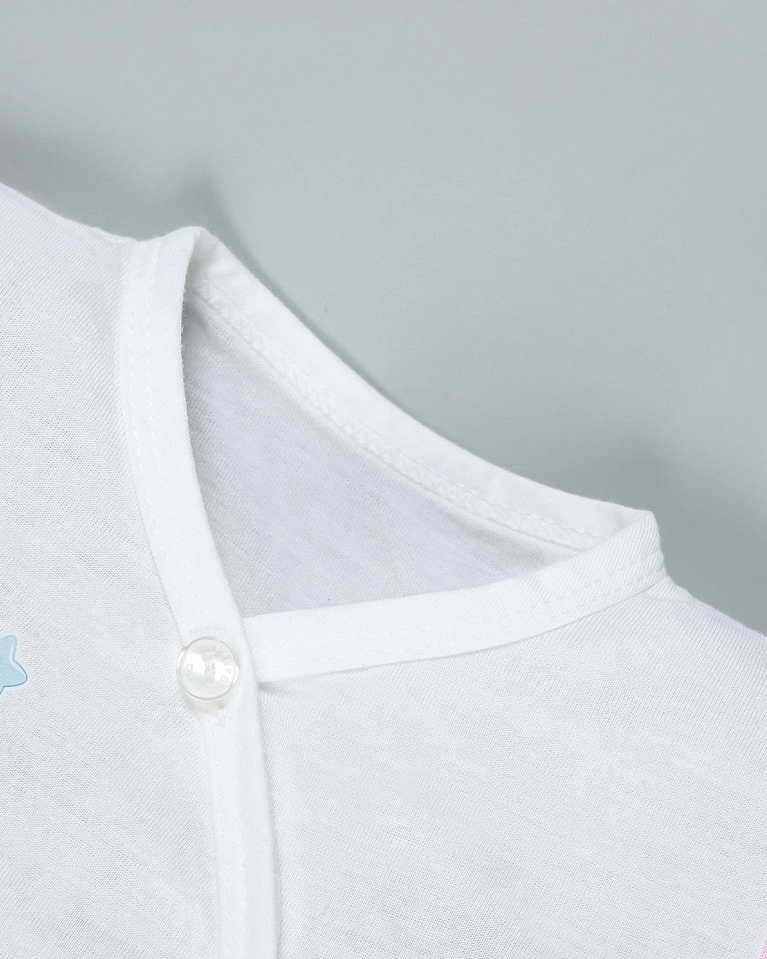 Áo tay ngắn in voi IQ Baby màu trắng - hồng 3