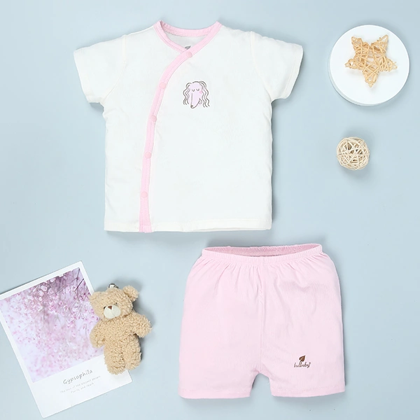 Bộ tay ngắn cài lệch Lullaby NH981R màu be 14