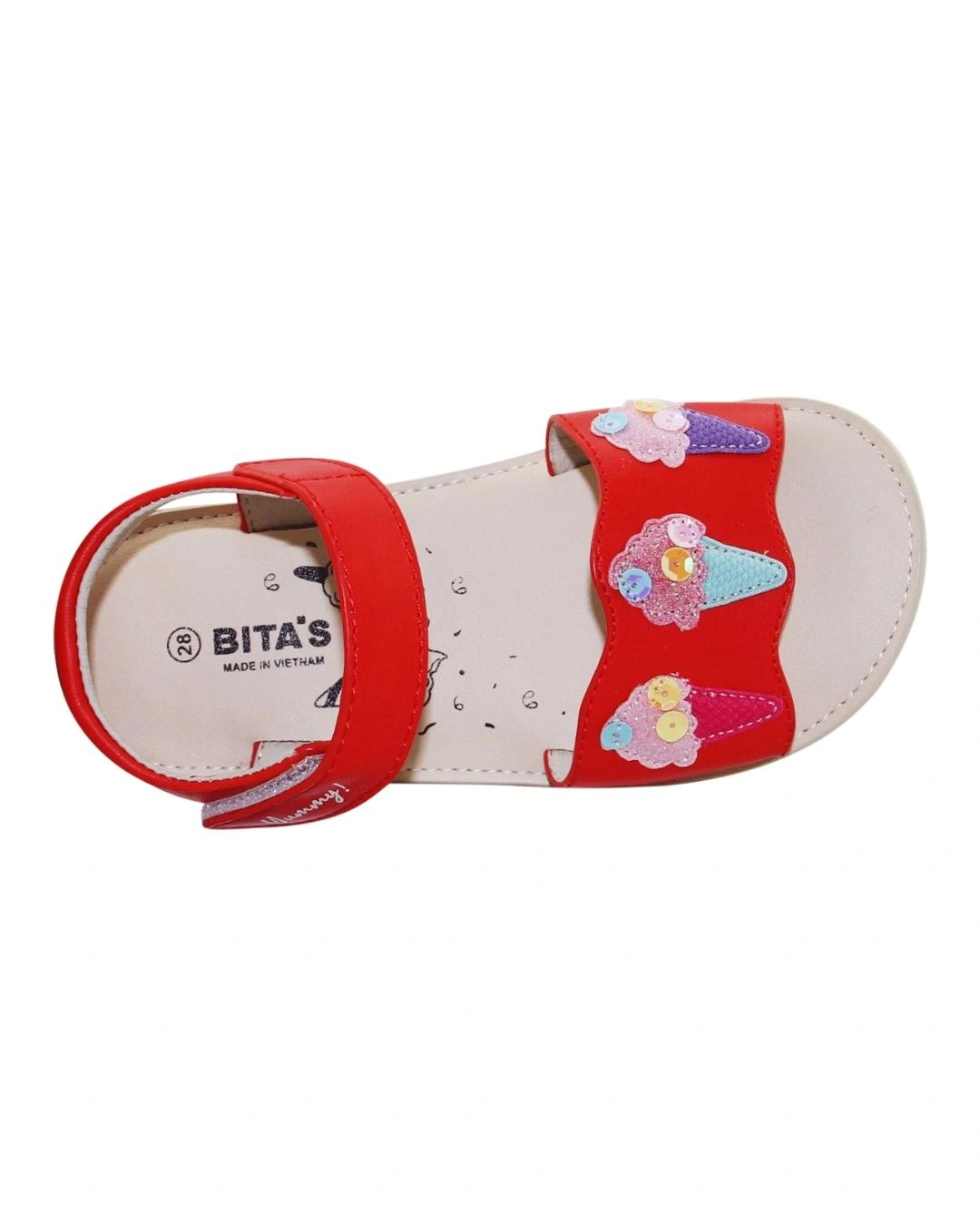 Giày sandal cho bé Bita's SOB.268 size 29 màu đỏ 2