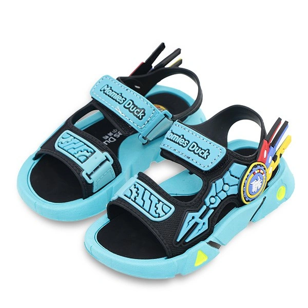 Giày sandal cho bé Á Châu in chữ Momies Duck màu xanh dương 1