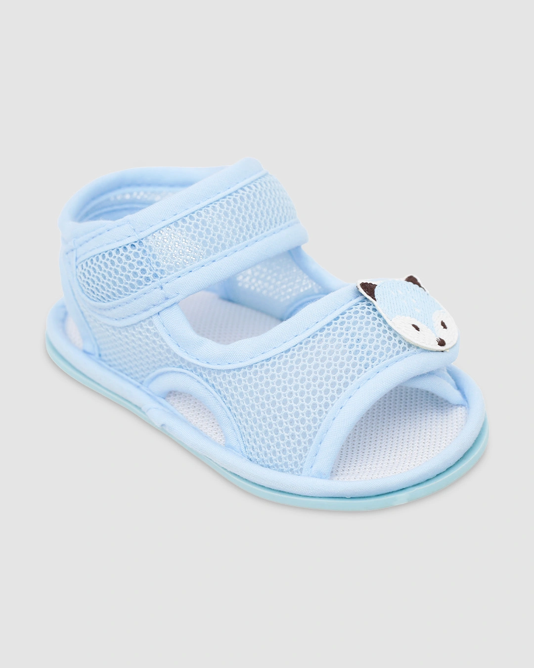 Giày tập đi cho bé Á Châu in hình mặt cáo màu xanh dương 2