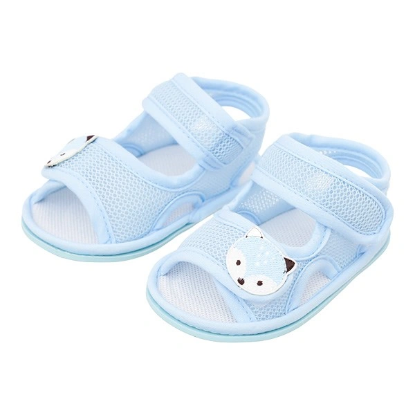 Giày tập đi cho bé Á Châu in hình mặt cáo màu xanh dương 1