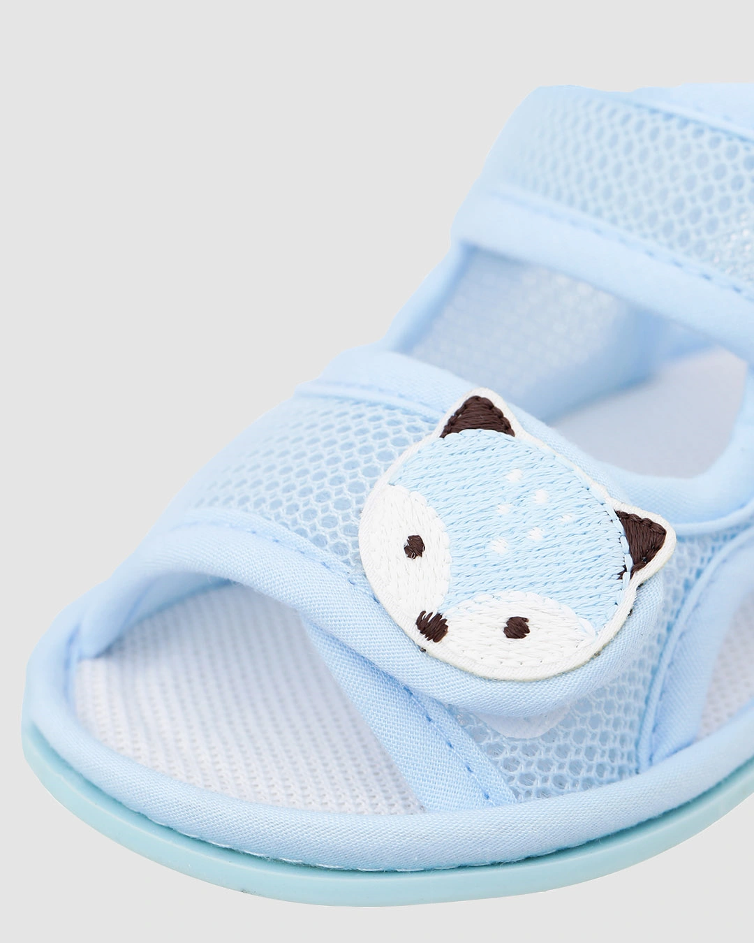 Giày tập đi cho bé Á Châu in hình mặt cáo màu xanh dương 5