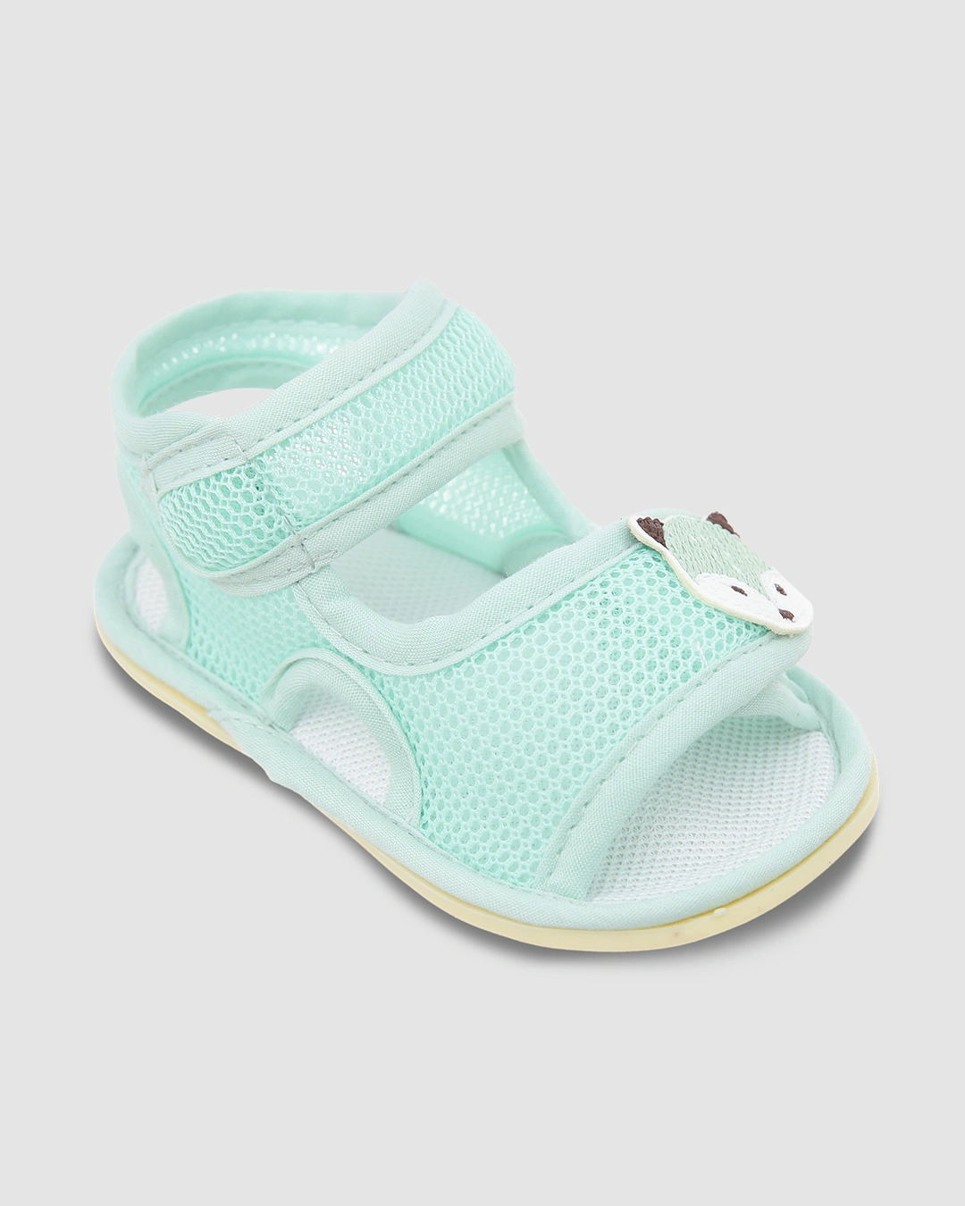 Giày tập đi cho bé Á Châu in hình mặt cáo màu xanh lá 2