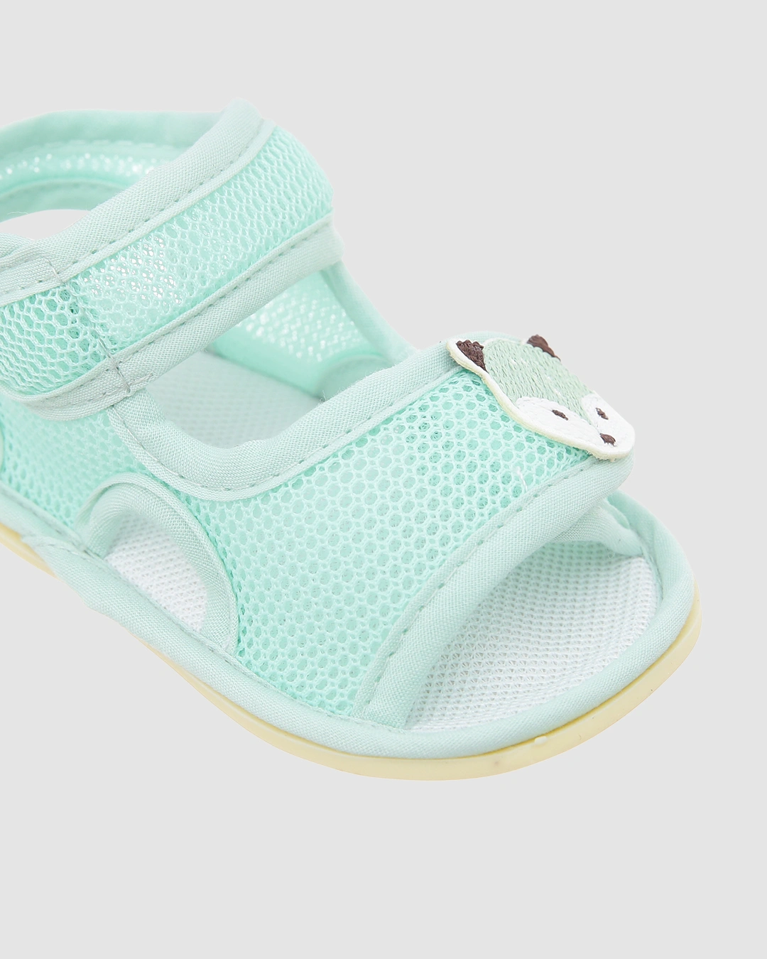 Giày tập đi cho bé Á Châu in hình mặt cáo màu xanh lá 5