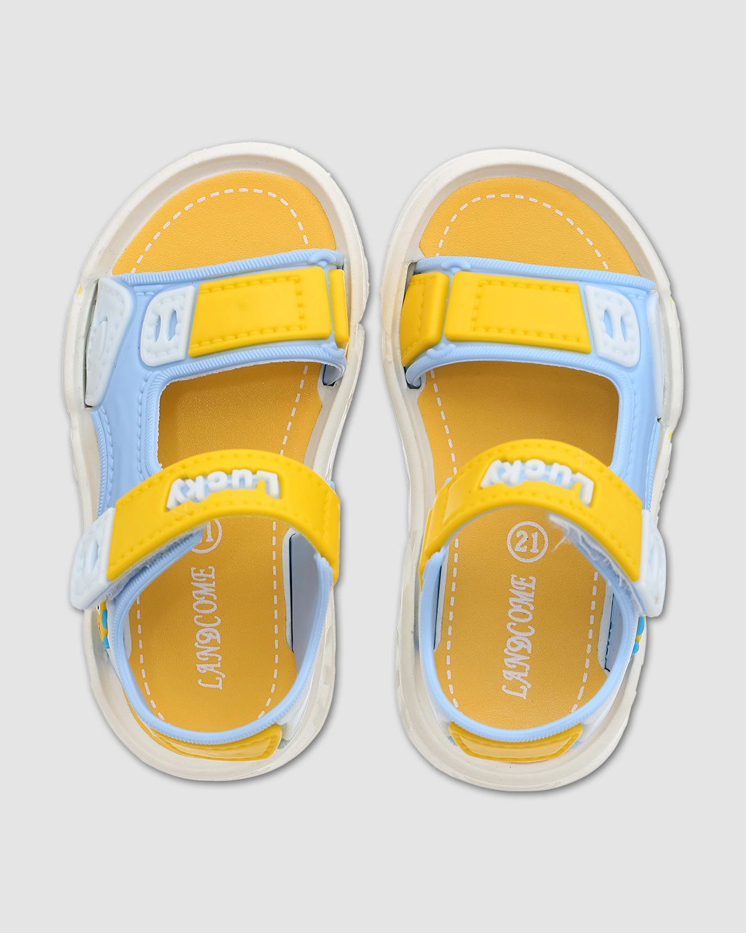 Giày sandal cho bé trai Á Châu Avakids AC34 màu xanh dương - vàng 7