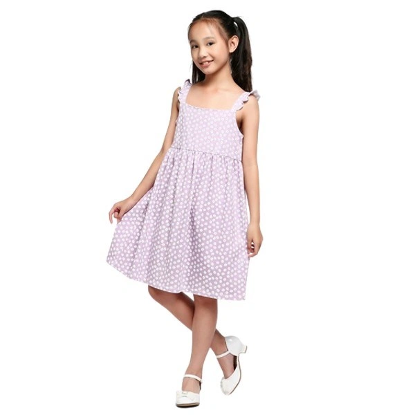 Đầm bé gái AVAFashion 2C CC màu tím 1