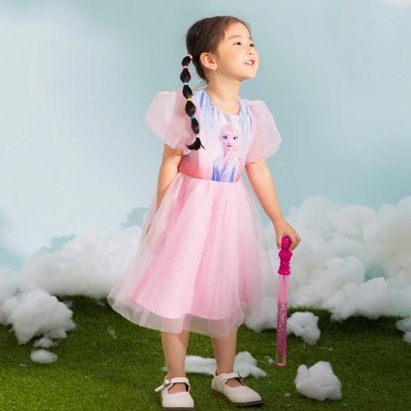 Đầm bé gái Rabity Elsa 4-8 màu xanh phối voan 3