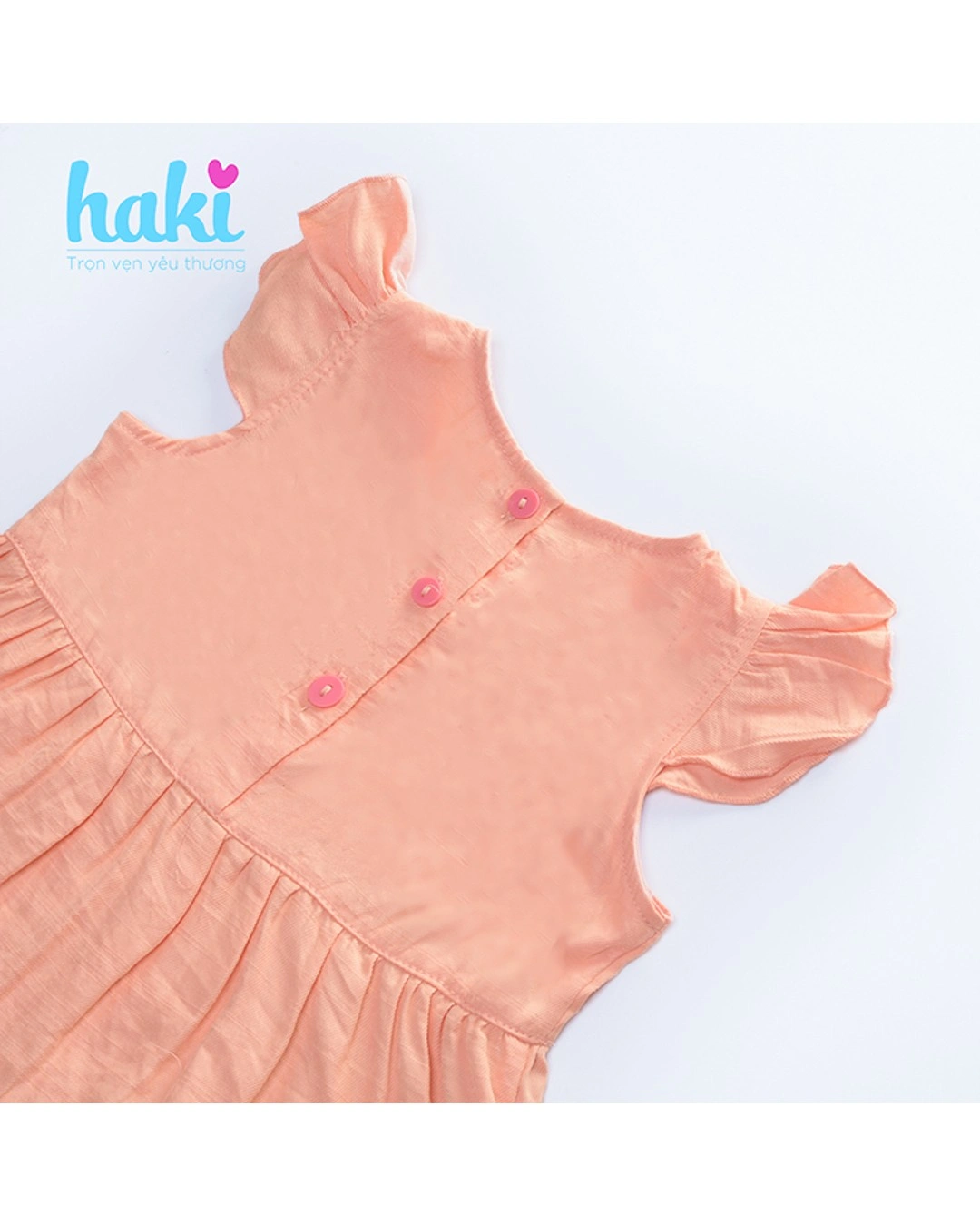 Đầm bé gái Haki màu trắng cánh tiên 11