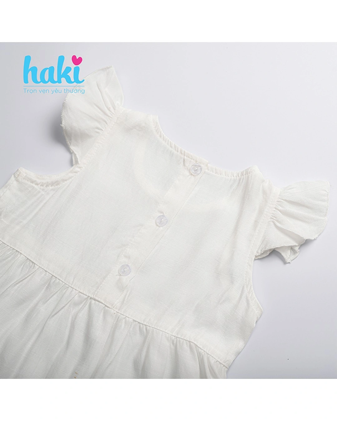 Đầm bé gái Haki màu trắng cánh tiên 3