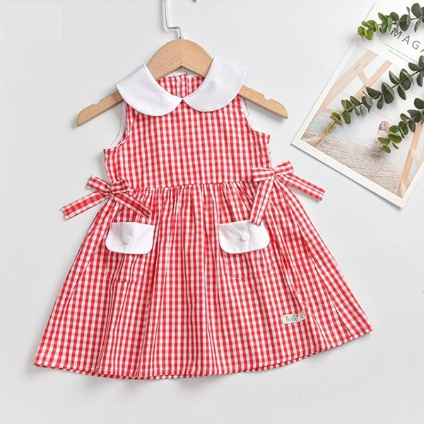 Đầm bé gái Haki HK519 màu đỏ - trắng 1