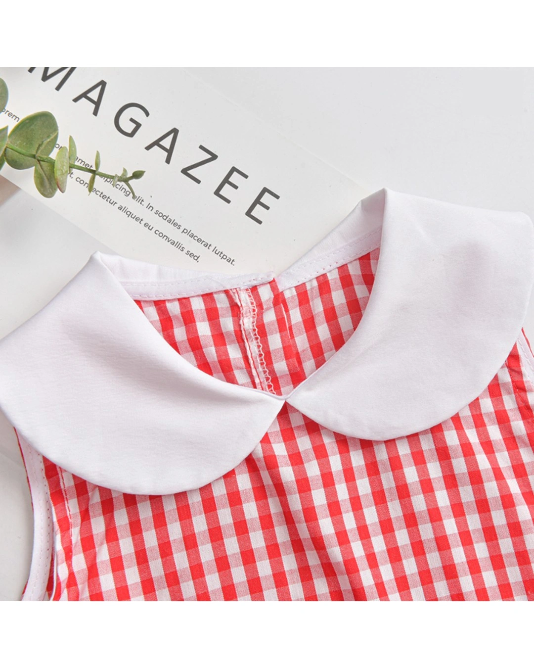 Đầm bé gái Haki HK519 màu đỏ - trắng 3