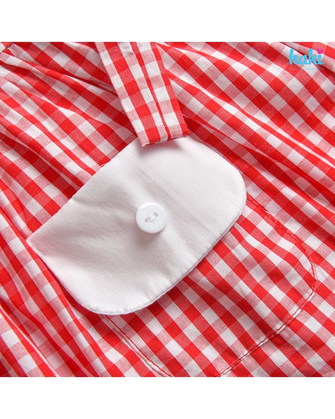 Đầm bé gái Haki HK519 màu đỏ - trắng 4