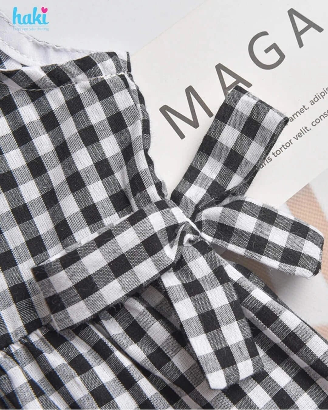 Đầm bé gái Haki HK519 màu đen - trắng 5