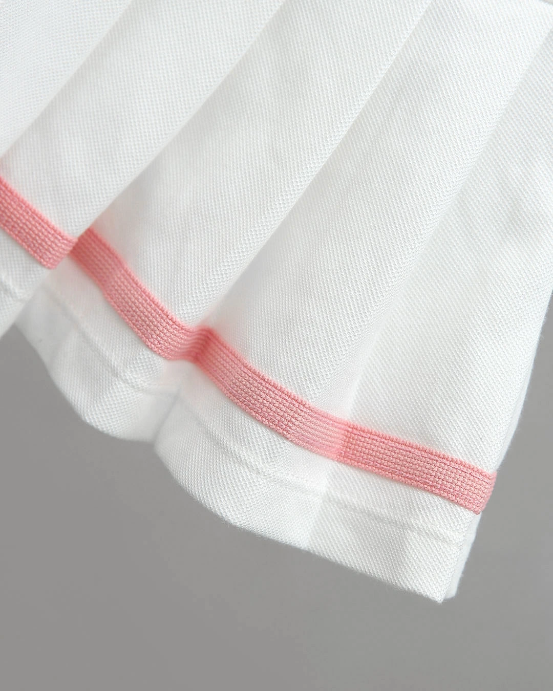 Đầm bé gái Pony Kids thêu gấu màu trắng 6