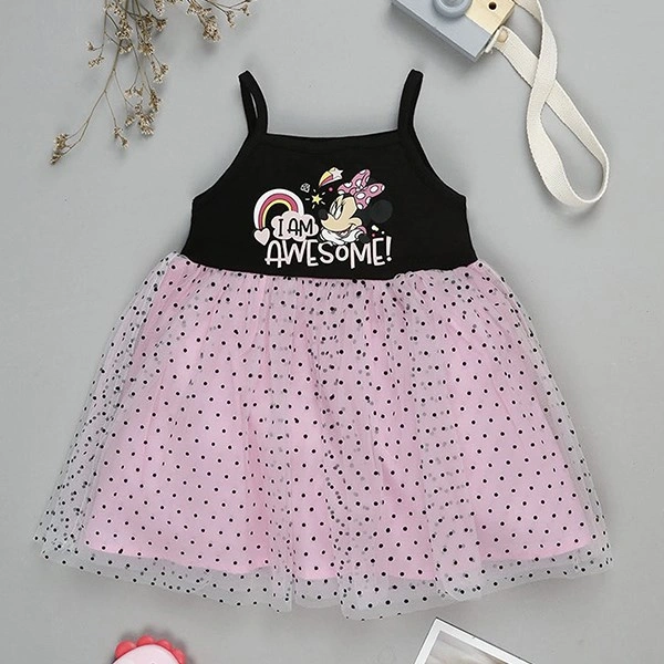 Đầm bé gái Rabity 5.695 màu hồng - đen 1