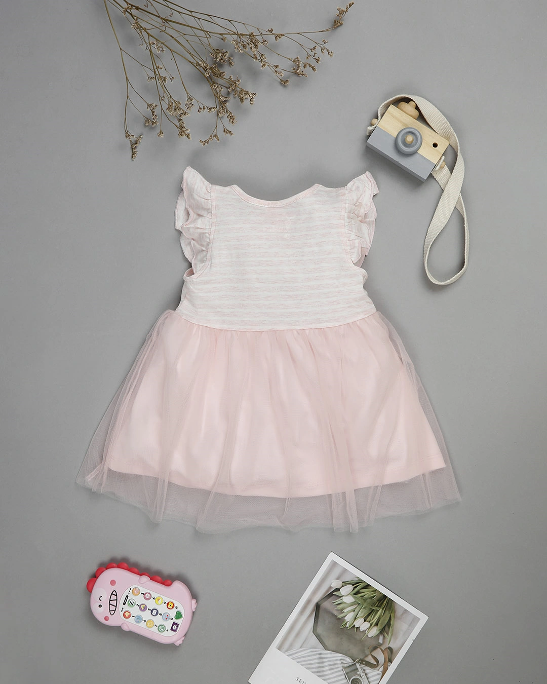 Đầm bé gái Rabity 93.418 màu hồng 2
