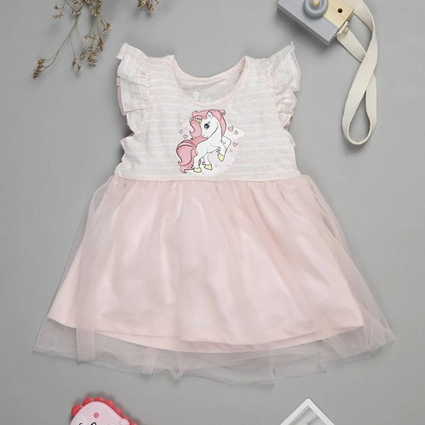 Đầm bé gái Rabity 93.418 màu hồng 1