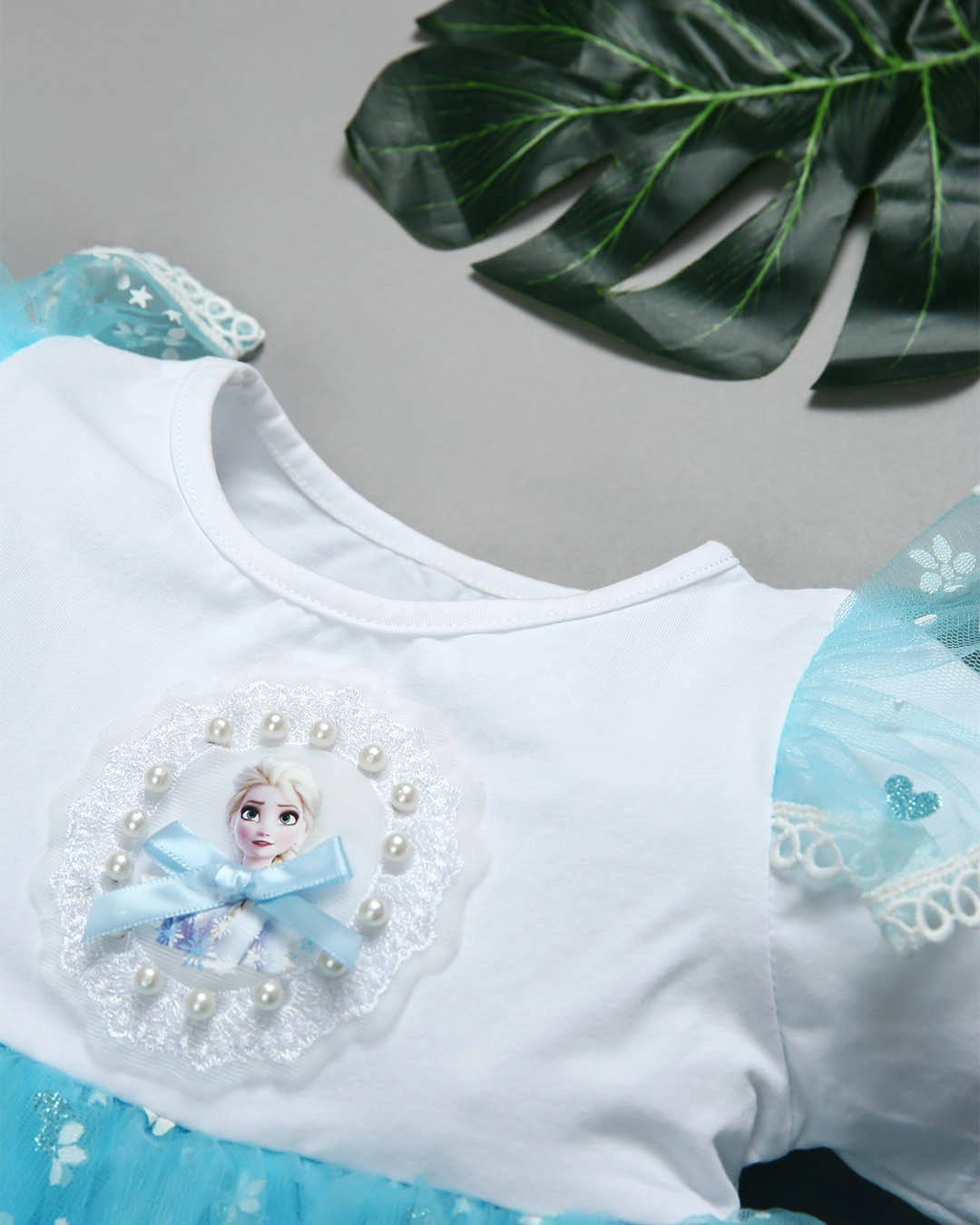 Đầm bé gái Rabity 95.215 màu trắng - xanh dương 3