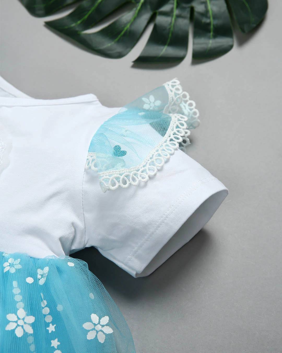 Đầm bé gái Rabity 95.215 màu trắng - xanh dương 5