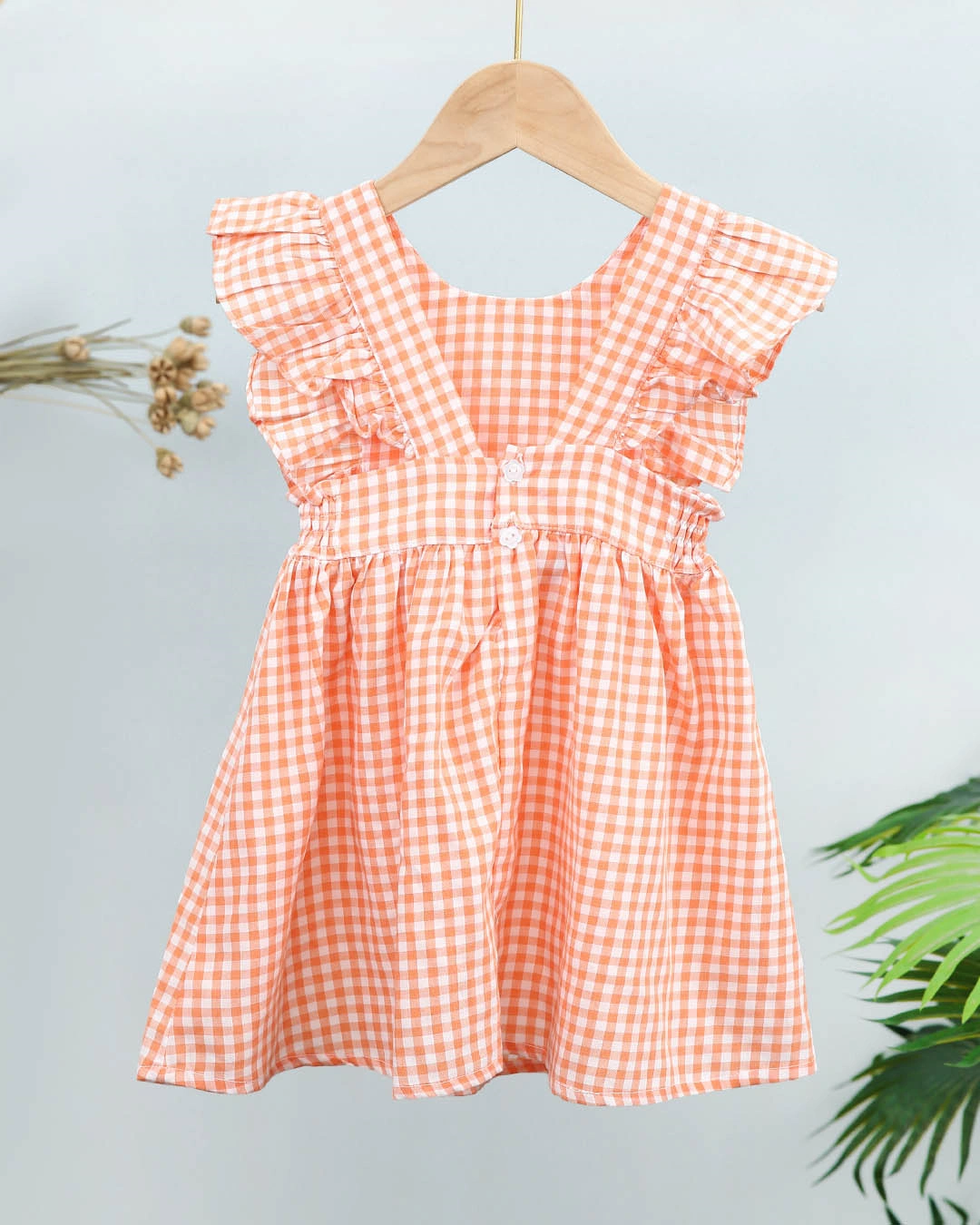 Đầm bé gái Pony Kids cánh tiên hở lưng màu cam 2