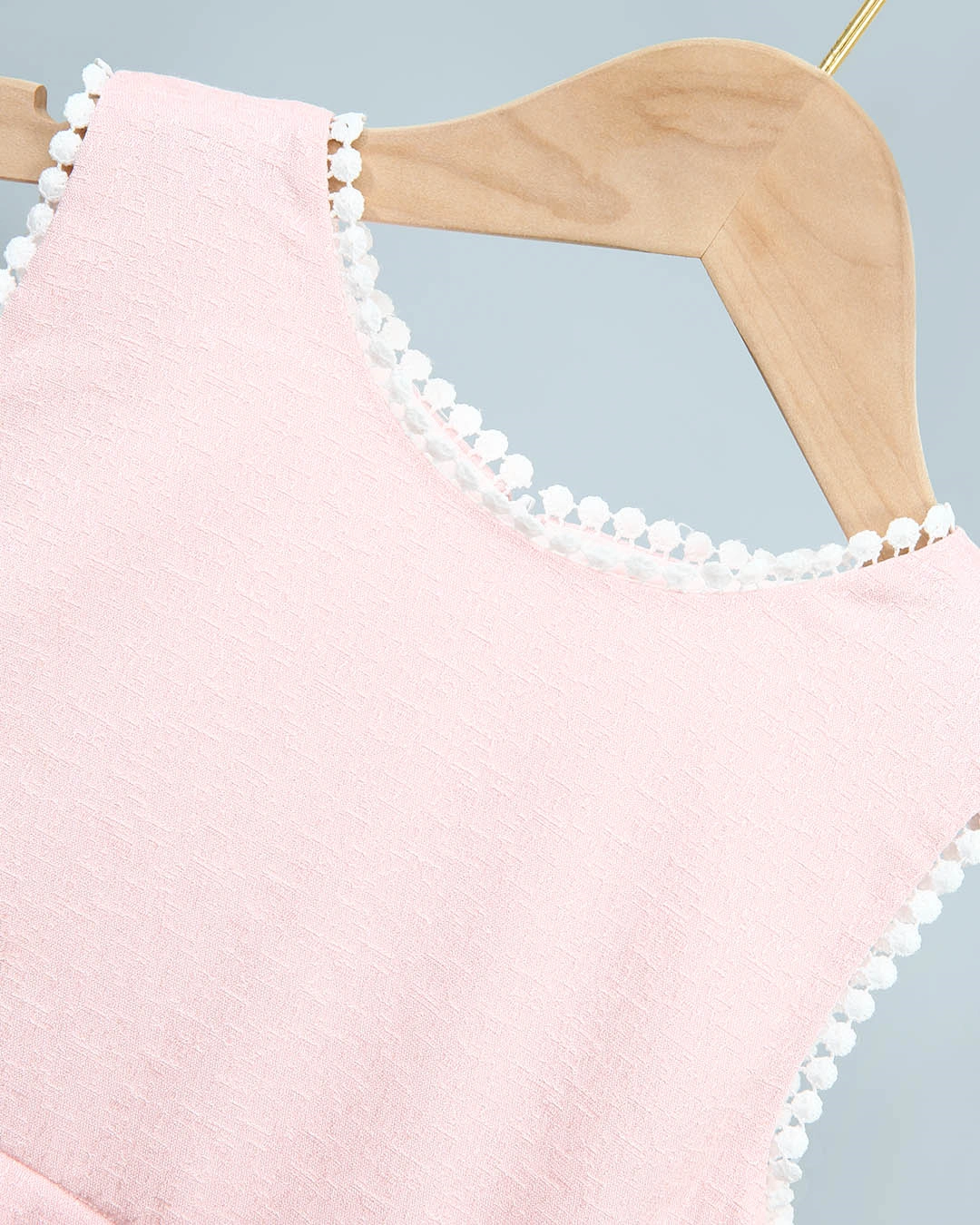 Đầm bé gái Pony Kids nơ trắng màu hồng 3