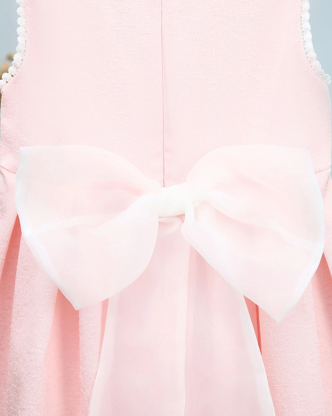 Đầm bé gái Pony Kids nơ trắng màu hồng 4