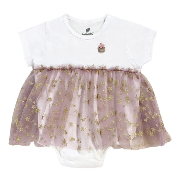 Đầm bé gái Lullaby NH913R màu trắng - tím 1