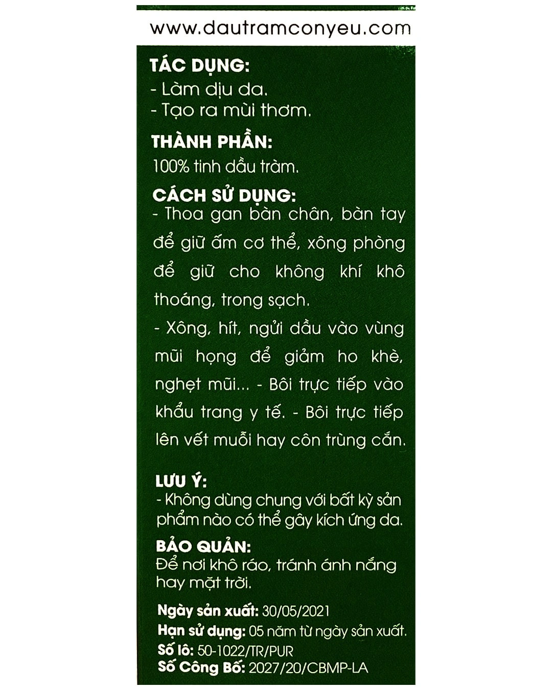 Dầu tràm Con Yêu 50 ml 4