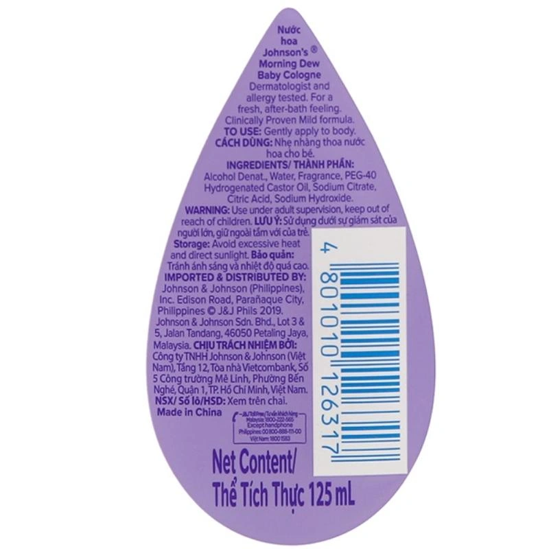 Nước hoa cho bé Johnson's Baby hương ngày hè 125 ml 9