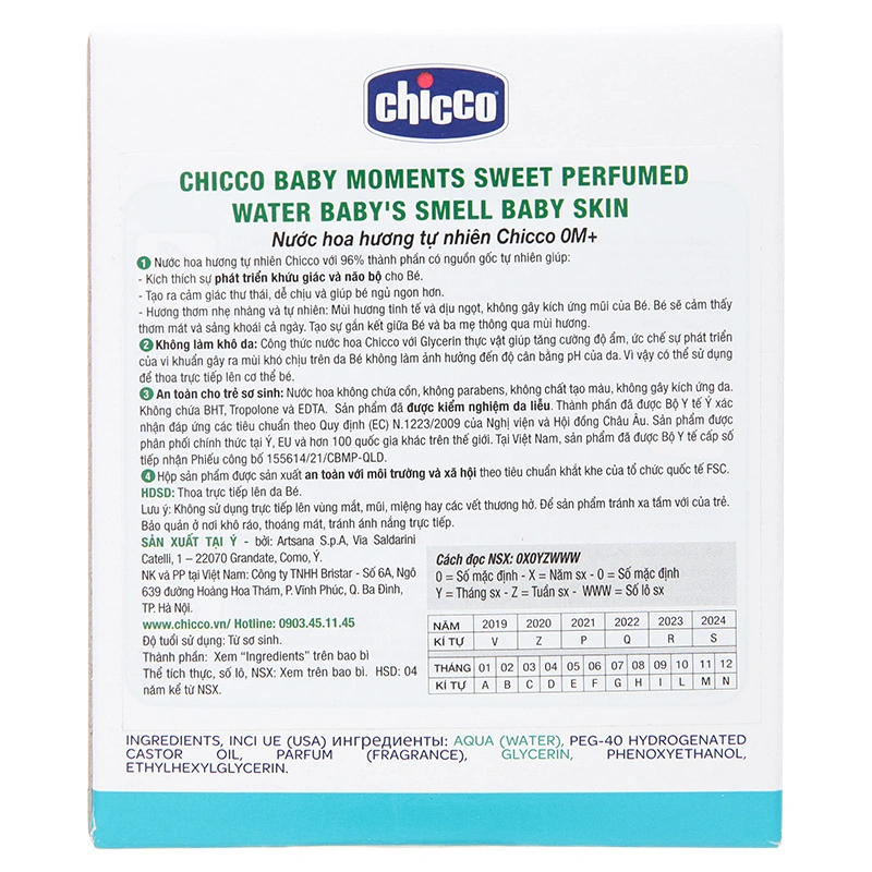 Nước hoa cho bé Chicco hương tự nhiên 100 ml 4