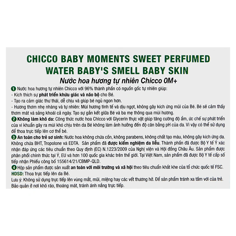 Nước hoa cho bé Chicco hương tự nhiên 100 ml 8