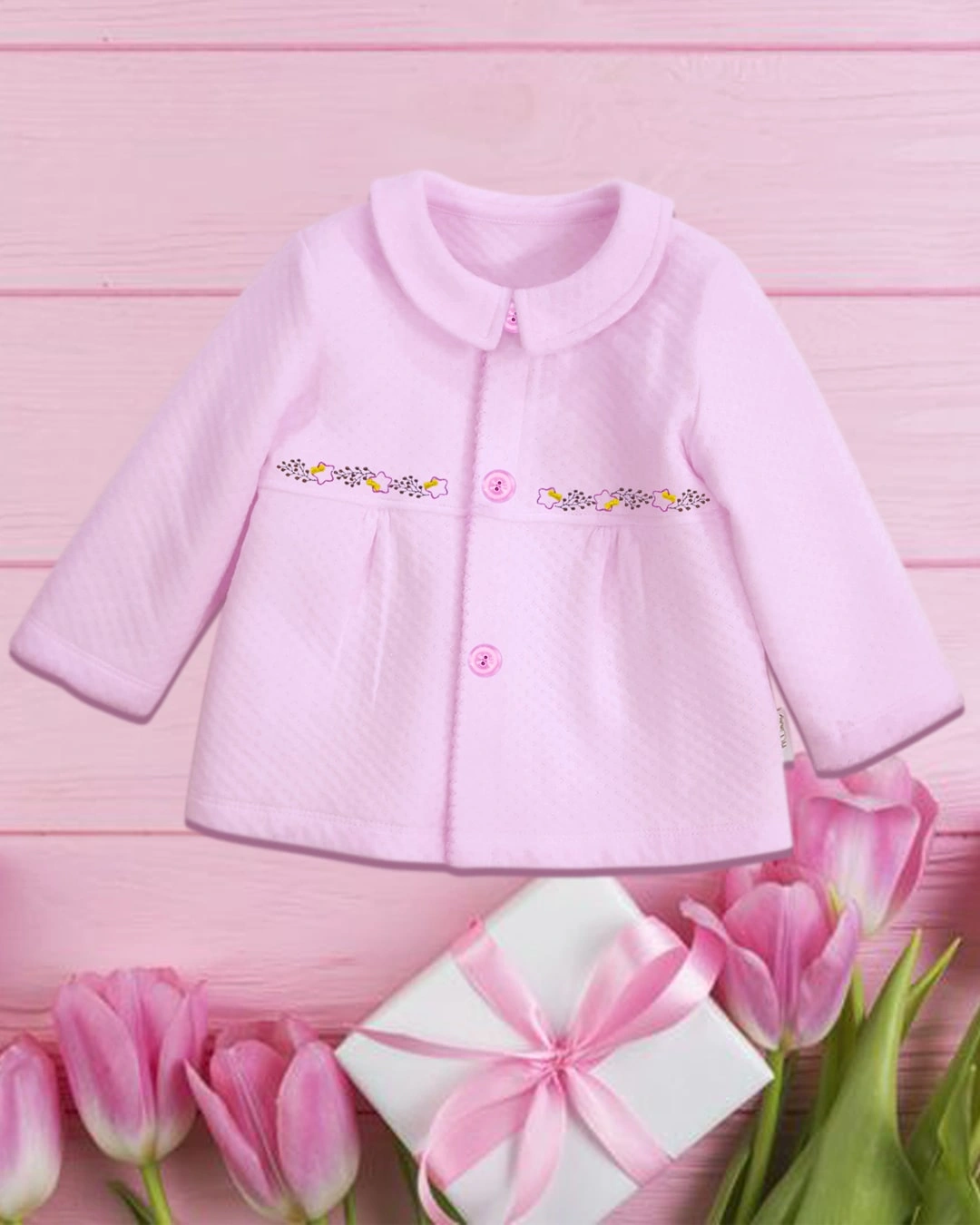 Áo khoác vải dệt bông bé gái BabyMommy - Màu ngẫu nhiên 4