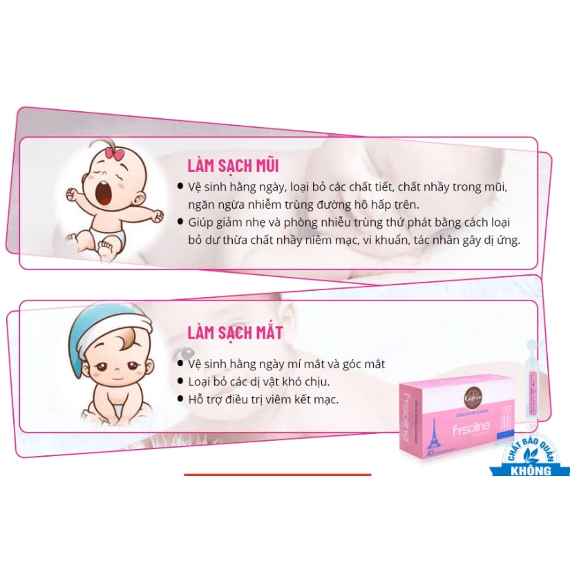 Nước muối sinh lý vệ sinh mắt mũi Fysoline 5 ml (Hộp 40 ống) 4