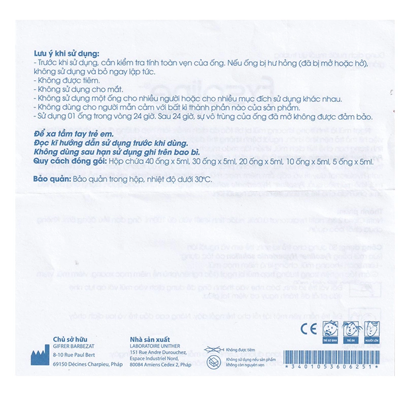 Nước muối sinh lý vệ sinh mắt mũi Fysoline 5 ml (Hộp 40 ống) 11