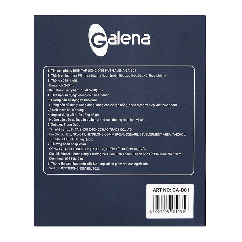 Bình tập uống Galena GA-B01 240 ml - Màu ngẫu nhiên (từ 6 tháng) 3