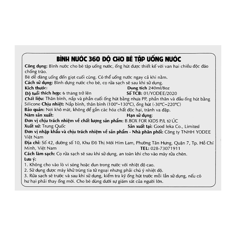 Bình tập uống 360 độ phiên bản Disney B.Box DIS_SC_MK 240 ml - Mickey (từ 6 tháng) 39