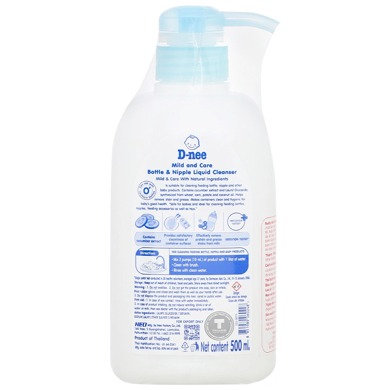 Nước rửa bình sữa D-nee chai 500 ml dịu nhẹ 3
