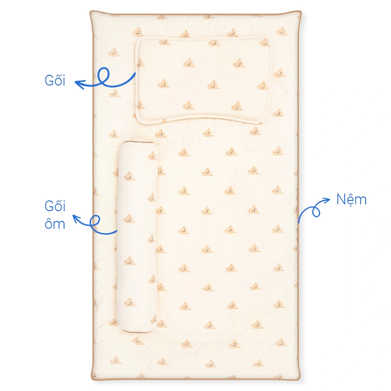 Combo 3 món (2 gối + 1 nệm gấp gọn) Bessla cho bé đến trường - Hình thú (1 - 3 tuổi) 29