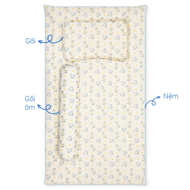 Combo 3 món (2 gối + 1 nệm gấp gọn) Bessla cho bé đến trường - Hình thú (1 - 3 tuổi) 15