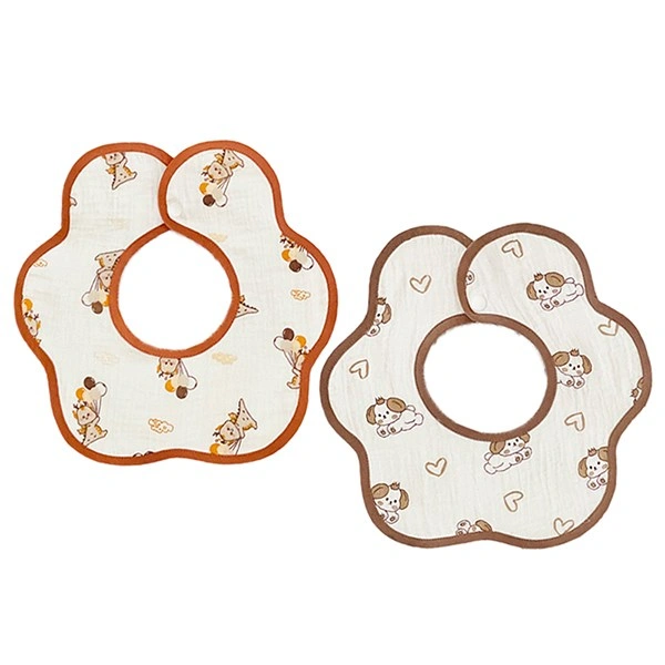 Bộ 2 yếm ăn cho bé hình tròn cotton Bessla (0 - 36 tháng) 1