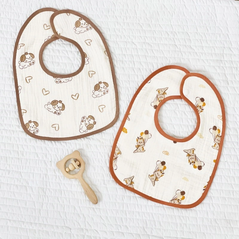 Bộ 2 yếm ăn cho bé hình vuông cotton Bessla (0 - 36 tháng) 8