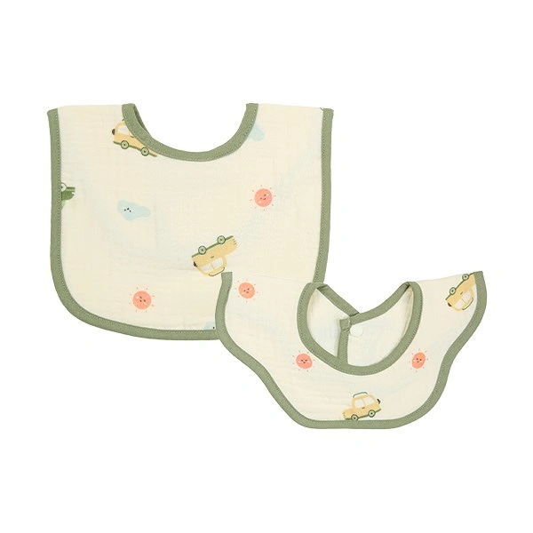 Bộ 2 yếm ăn cho bé muslin Bessla - Ô tô (0 - 2 tuổi) 1