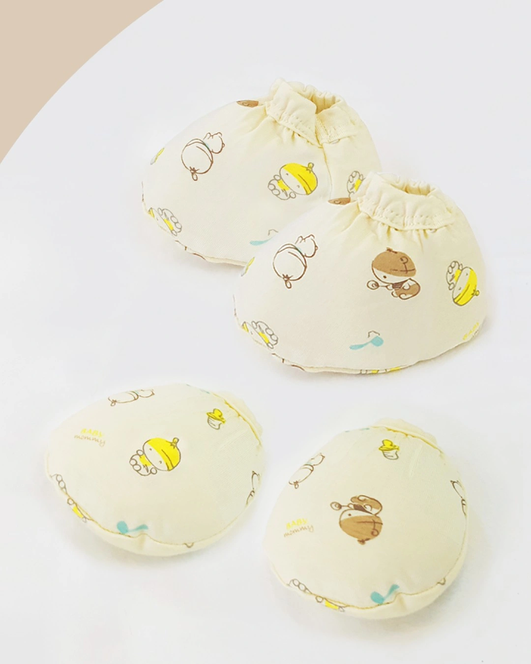 Bộ bao tay, bao chân viền in hình em bé BabyMommy - Màu ngẫu nhiên (0 - 3 tháng) 4