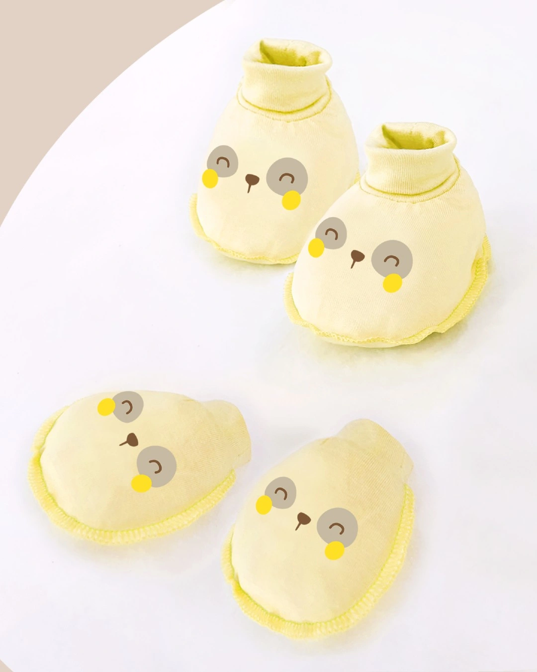 Bộ bao tay, bao chân bo thun in hình thú BabyMommy - Màu ngẫu nhiên (0 - 3 tháng) 3